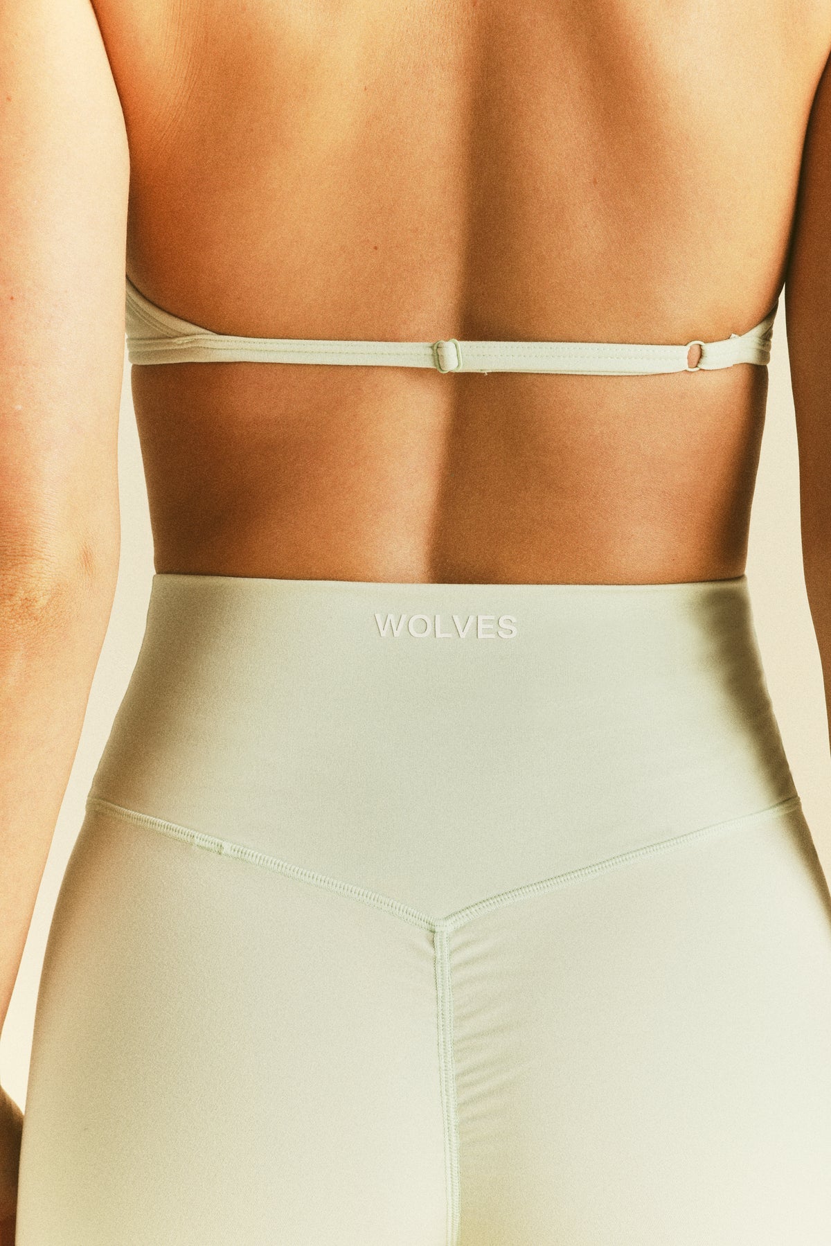 IYKYK "LANA" HALTER ENERGY BRA IN HONEYDEW