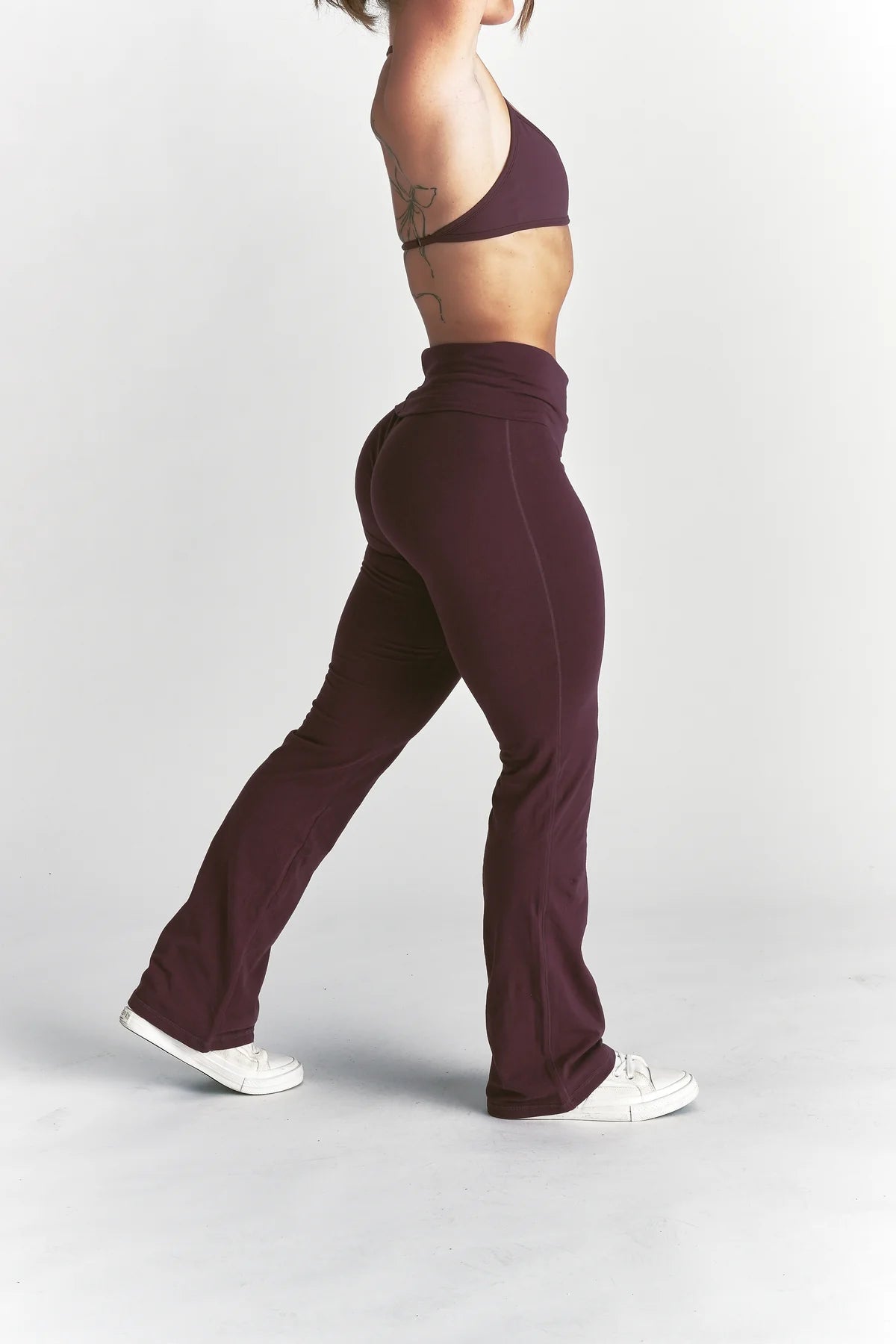 CURSIVE WOLVES "ROMY" FOLDOVER PANTS IN FIG