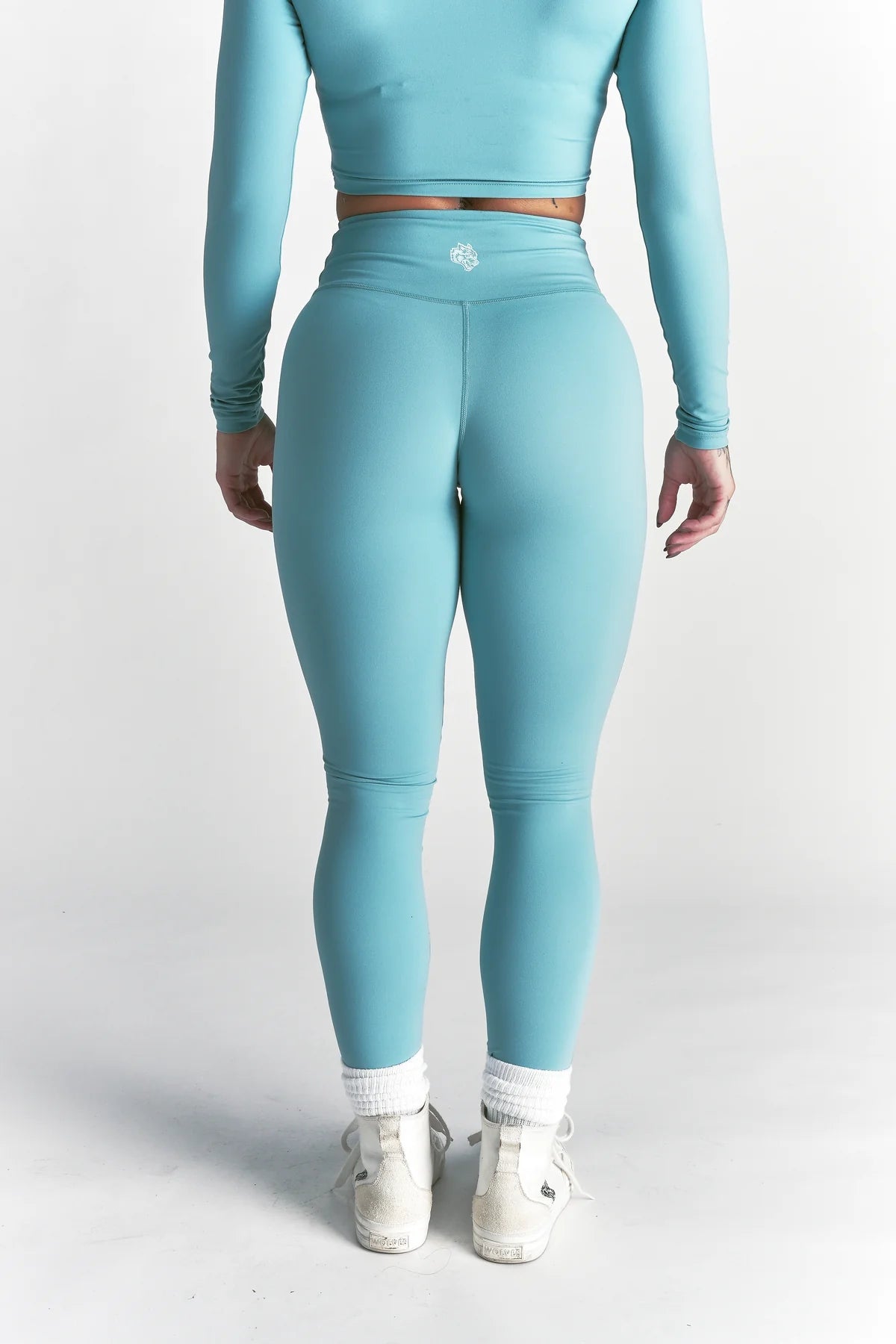 WOLF "PEARL" ENERGY LEGGINGS IN DUSTY TURQUOISE
