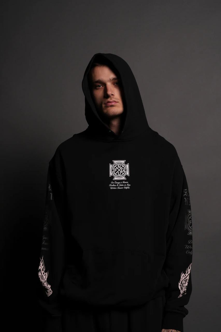 OUR LINEAGE “PIERCE” HOODIE IN BLACK