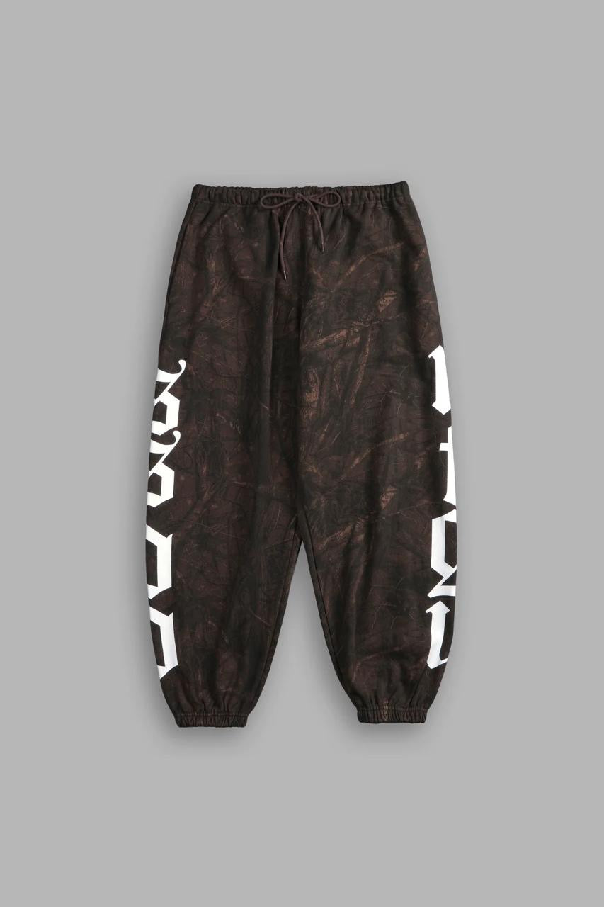 OUR MANTRA LOUNGER SWEAT PANTS IN BROWN DRIFTWOOD FOREST CAMO