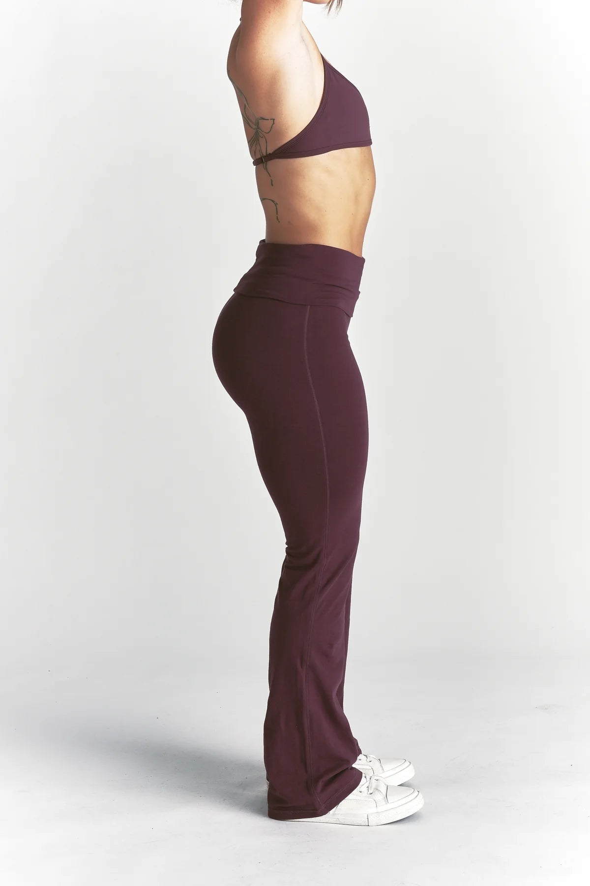 CURSIVE WOLVES "ROMY" FOLDOVER PANTS IN FIG
