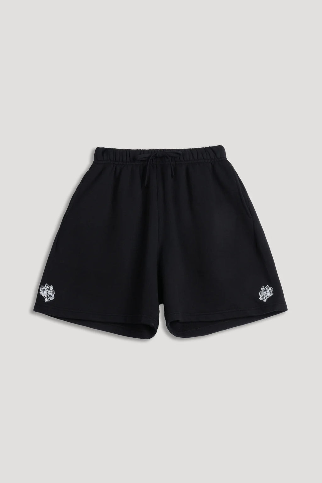 DUAL OVERSIZED POST LOUNGE SWEAT SHORTS IN BLACK