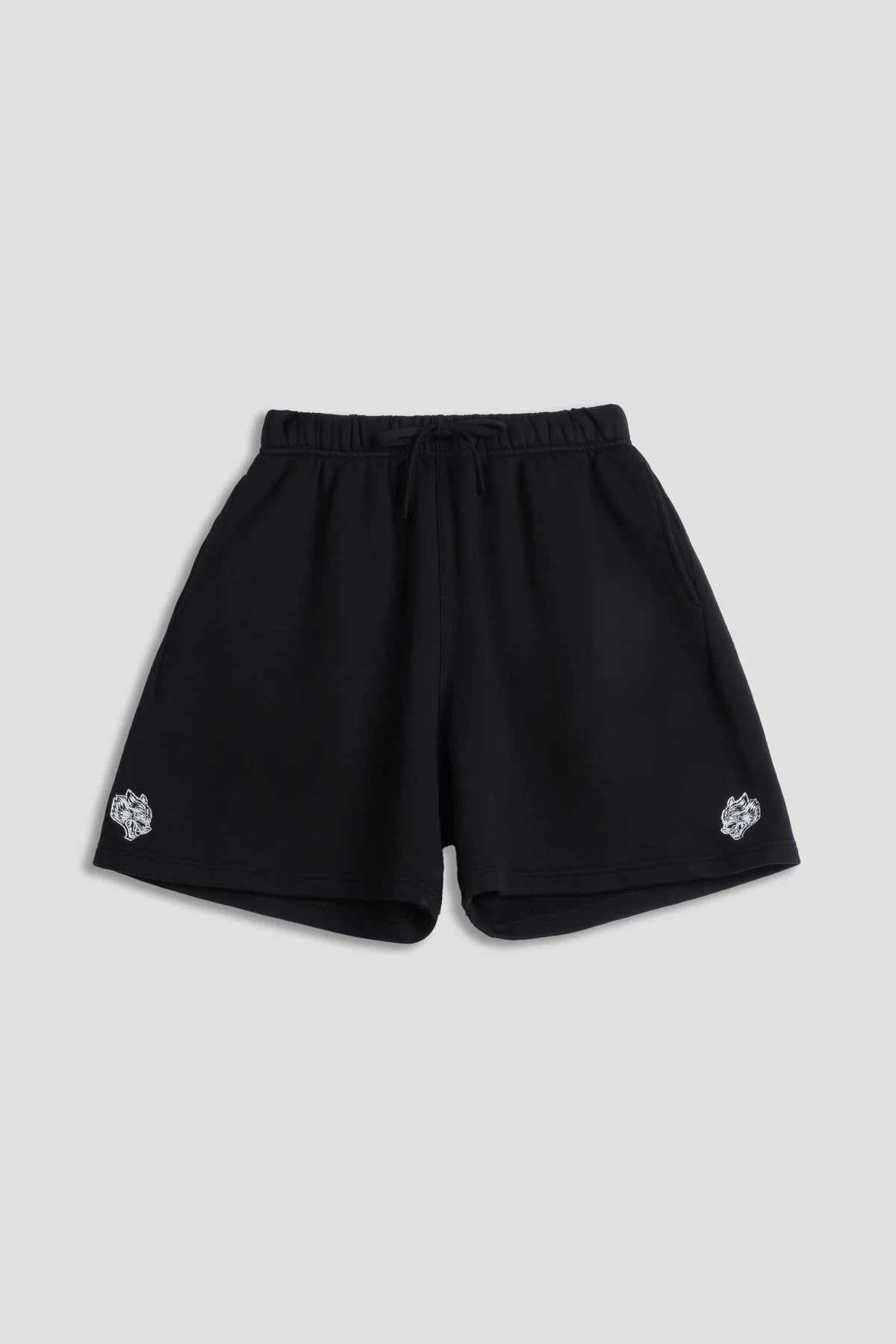 DUAL OVERSIZED POST LOUNGE SWEAT SHORTS IN BLACK