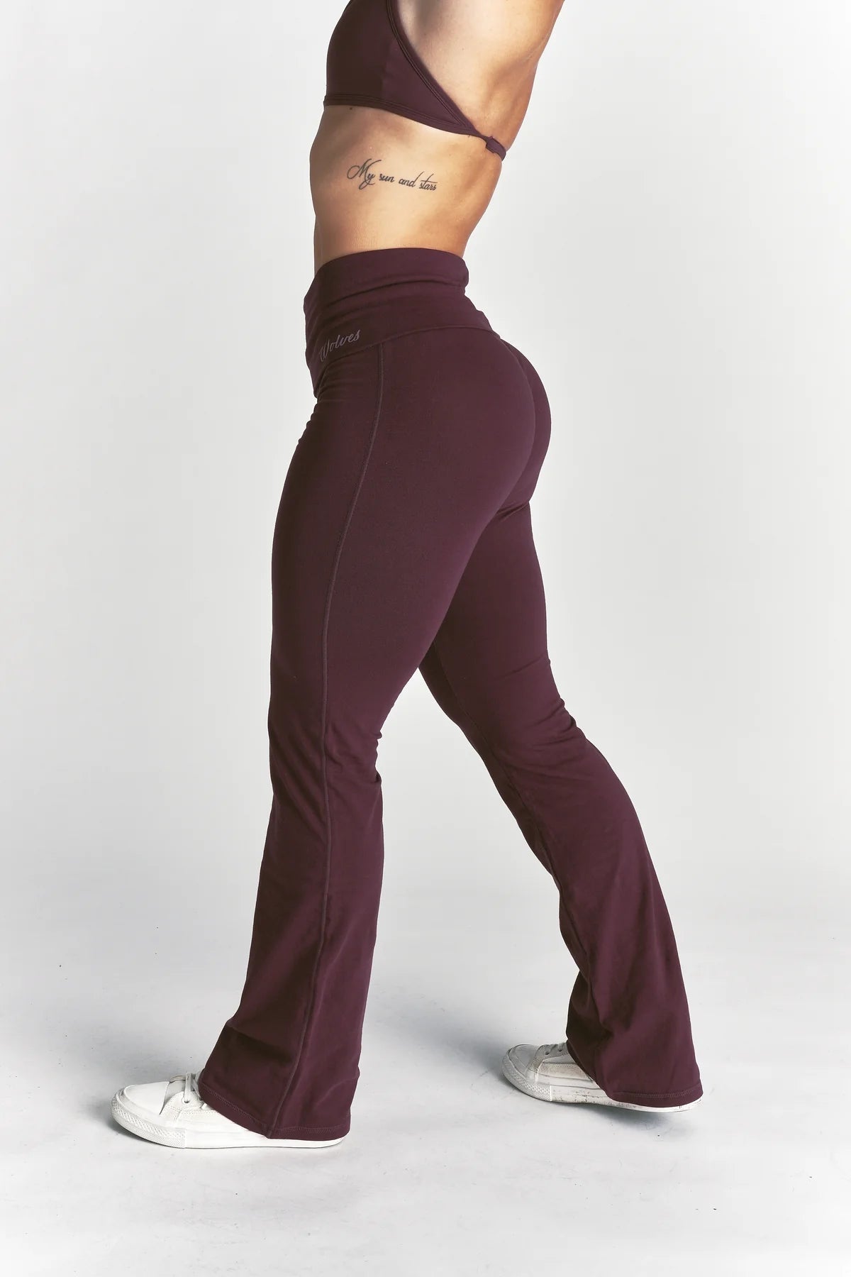 CURSIVE WOLVES "ROMY" FOLDOVER PANTS IN FIG