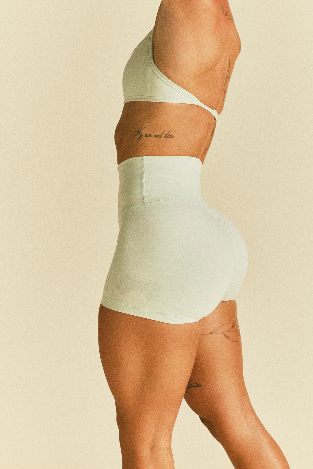 IYKYK WOLVES "EMMA" ENERGY SHORTS IN HONEYDEW