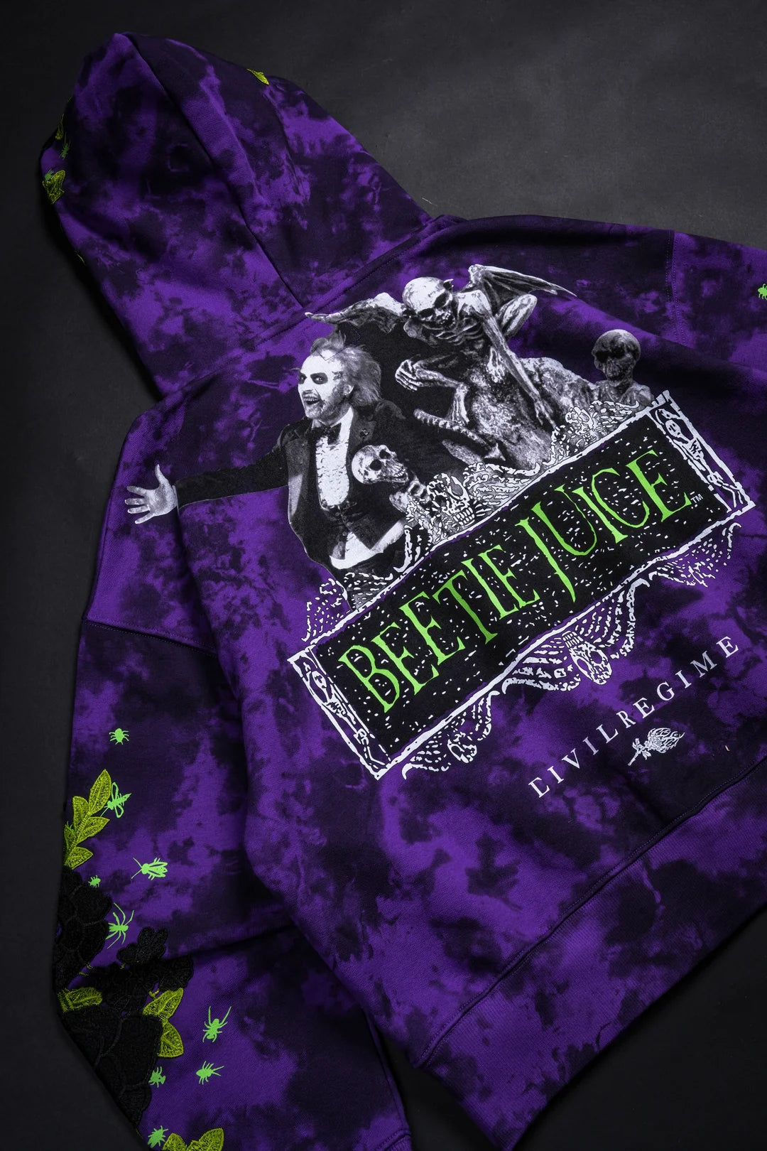 ALLOWING CHAOS FOREVER ROSE HOODIE IN PURPLE MARBLE WASH