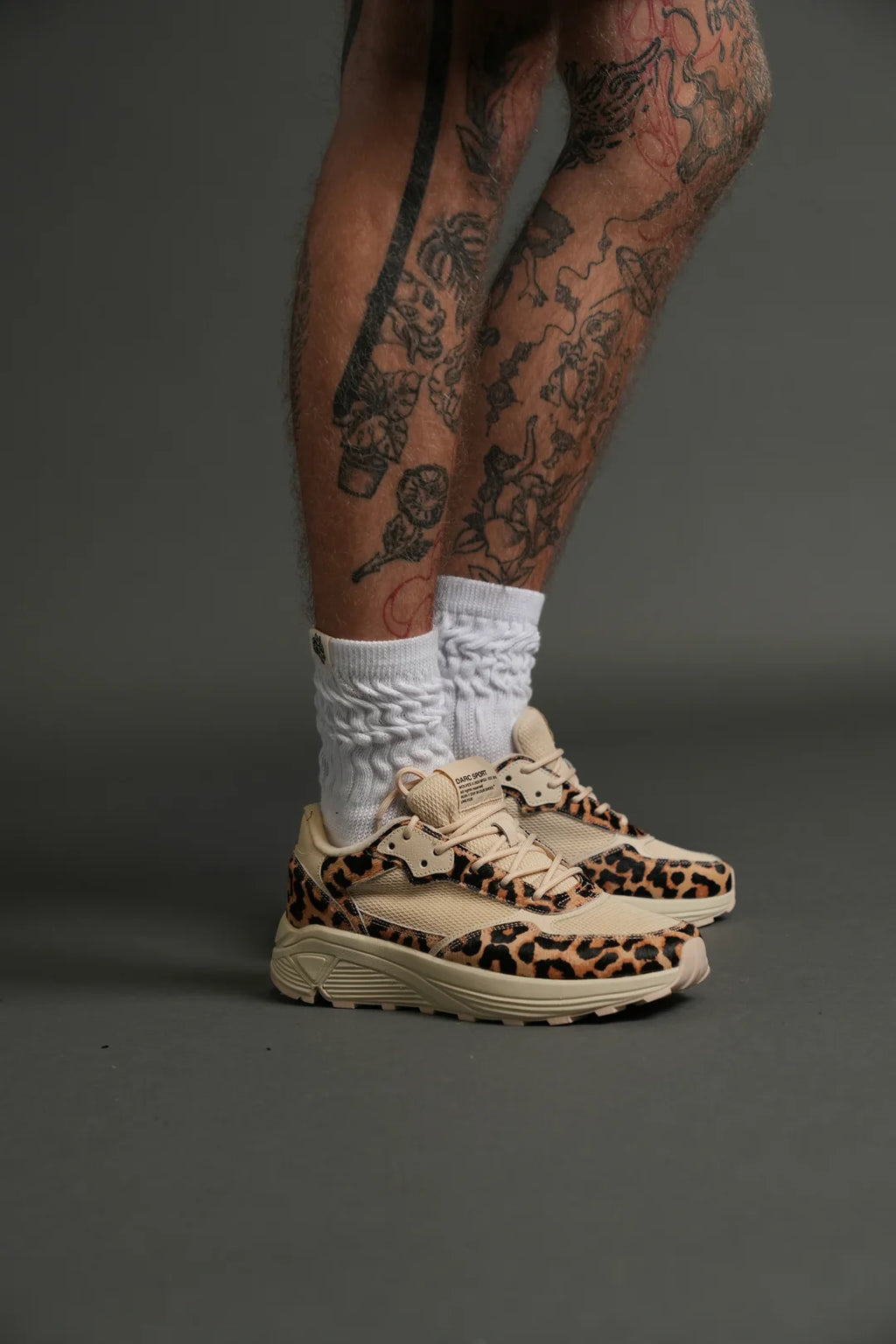 RUN-1 SHOES IN CLAY LEOPARD/CREAM