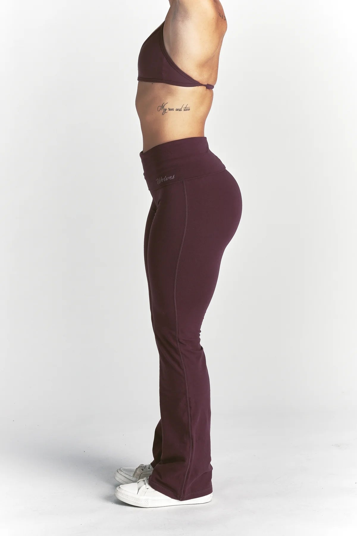 CURSIVE WOLVES "ROMY" FOLDOVER PANTS IN FIG