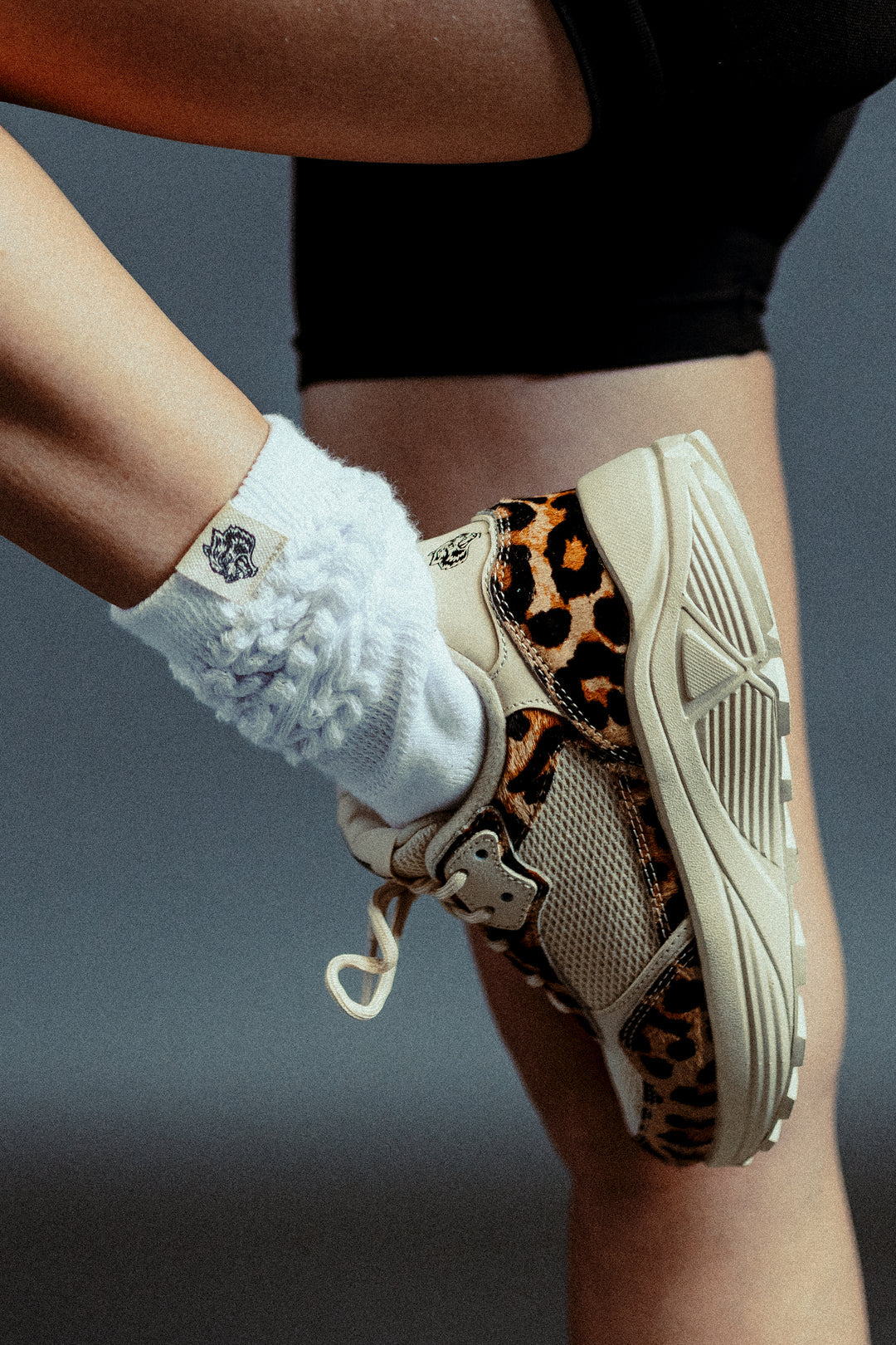 RUN-1 SHOES IN CLAY LEOPARD/CREAM