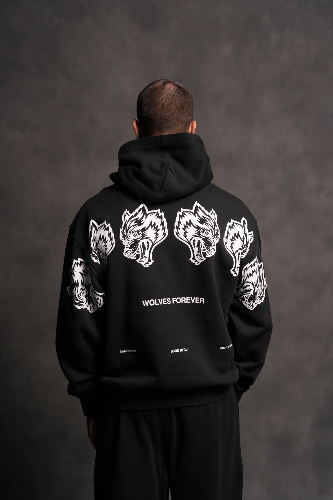 WOLVES HAVE YOUR BACK "PIERCE" HOODIE IN BLACK