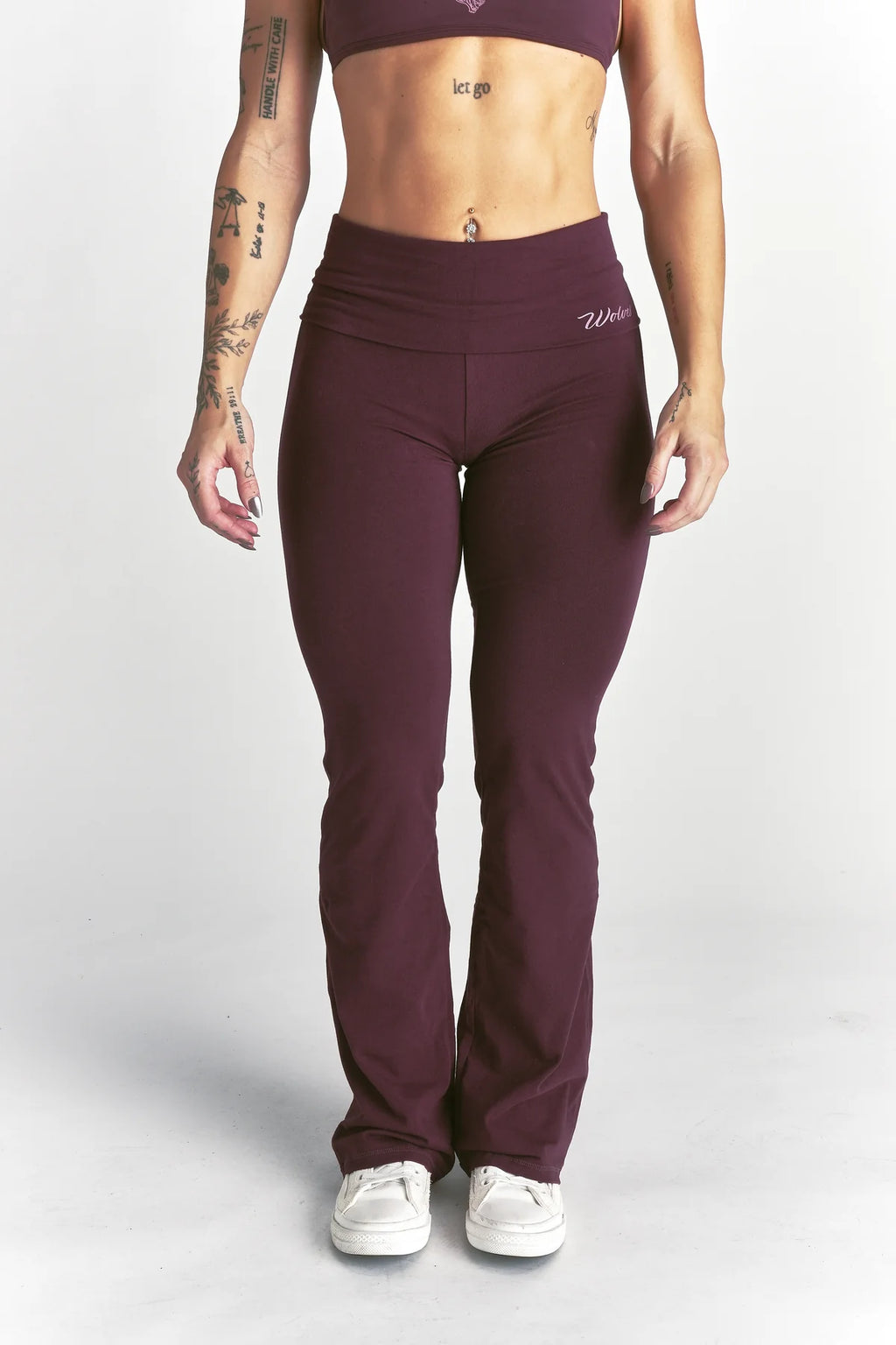 CURSIVE WOLVES "ROMY" FOLDOVER PANTS IN FIG