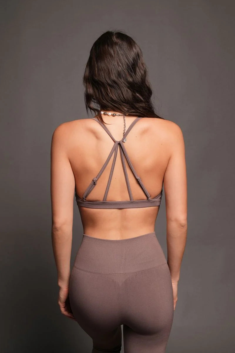 DUAL EVERSON ALEXA SEAMLESS BRA IN MOJAVE BROWN