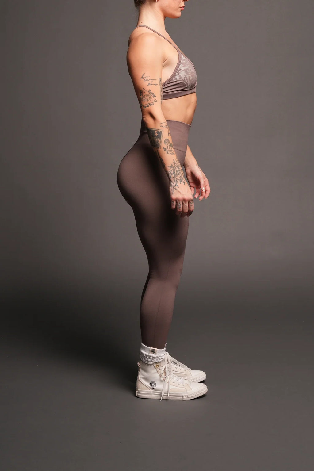 DUAL EVERSON SEAMLESS LEGGINGS IN MOJAVE BROWN