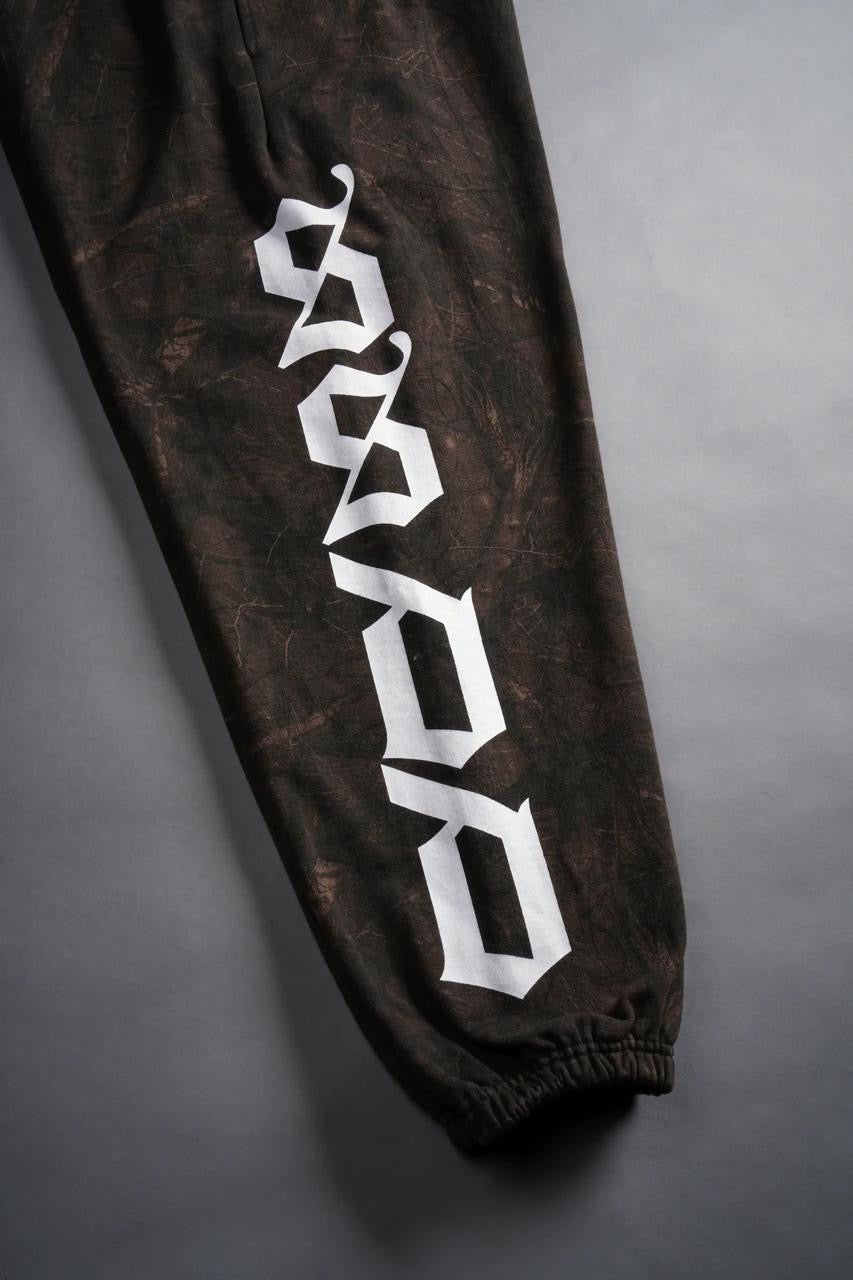 OUR MANTRA LOUNGER SWEAT PANTS IN BROWN DRIFTWOOD FOREST CAMO