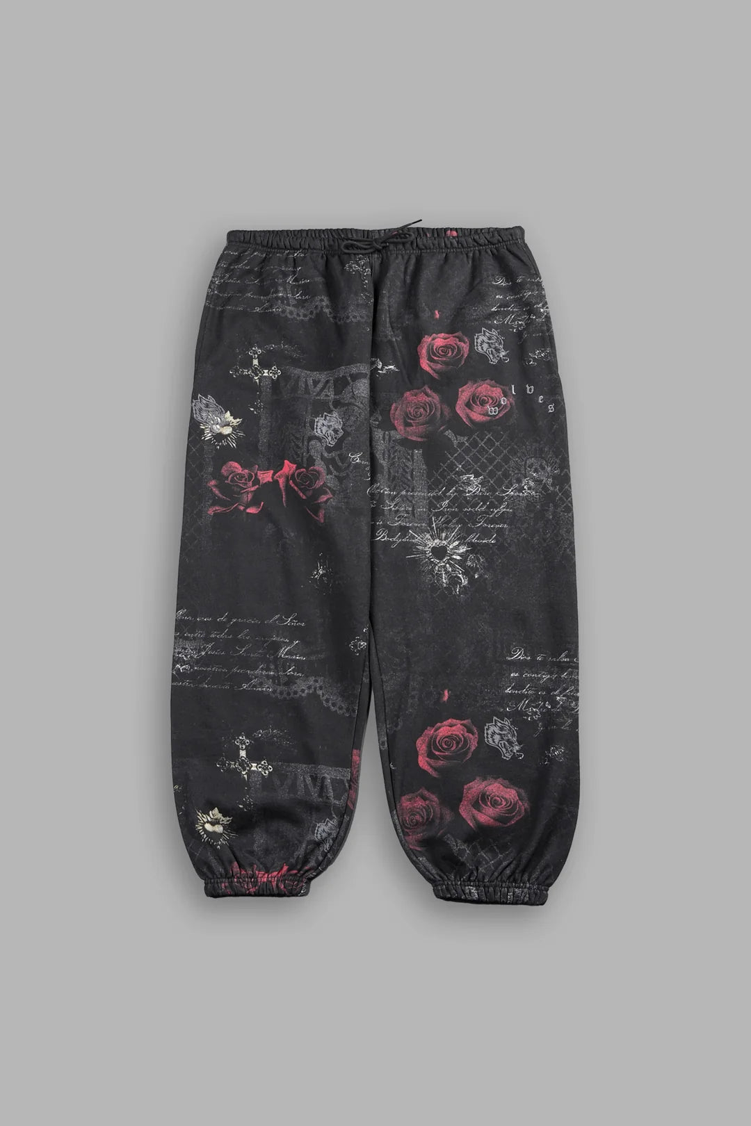WOLVES PYRAMID LIGHTWEIGHT LOUNGER SWEAT PANTS IN ROSAS DEL CORAZON
