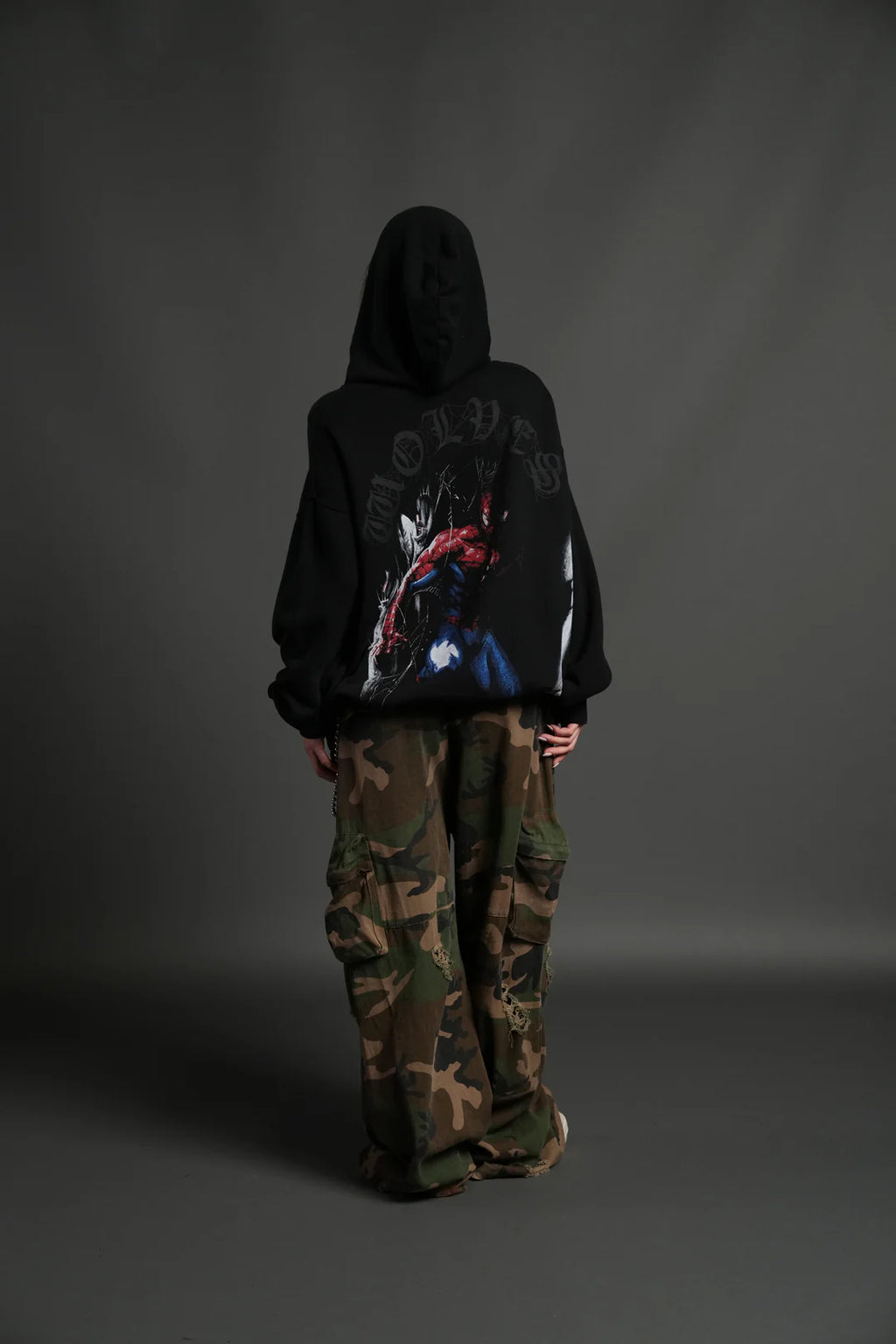 WEBS AND SHADOWS "PIERCE" HOODIE IN BLACK