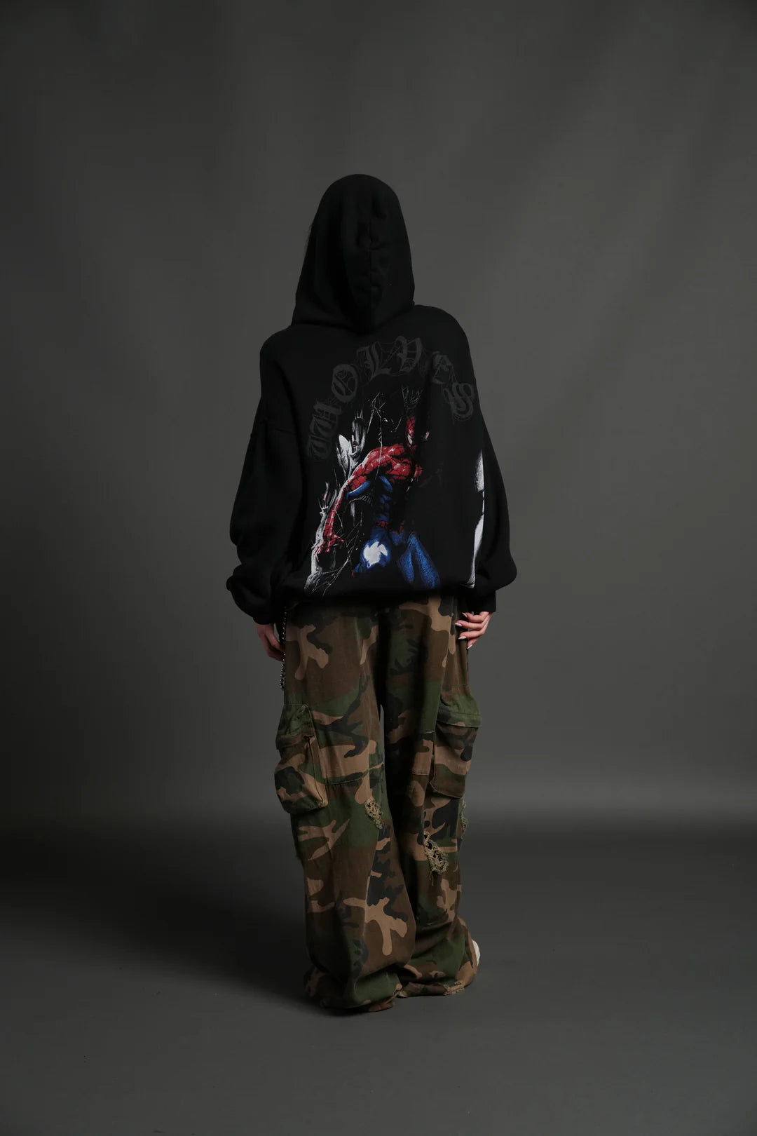 WEBS AND SHADOWS "PIERCE" HOODIE IN BLACK
