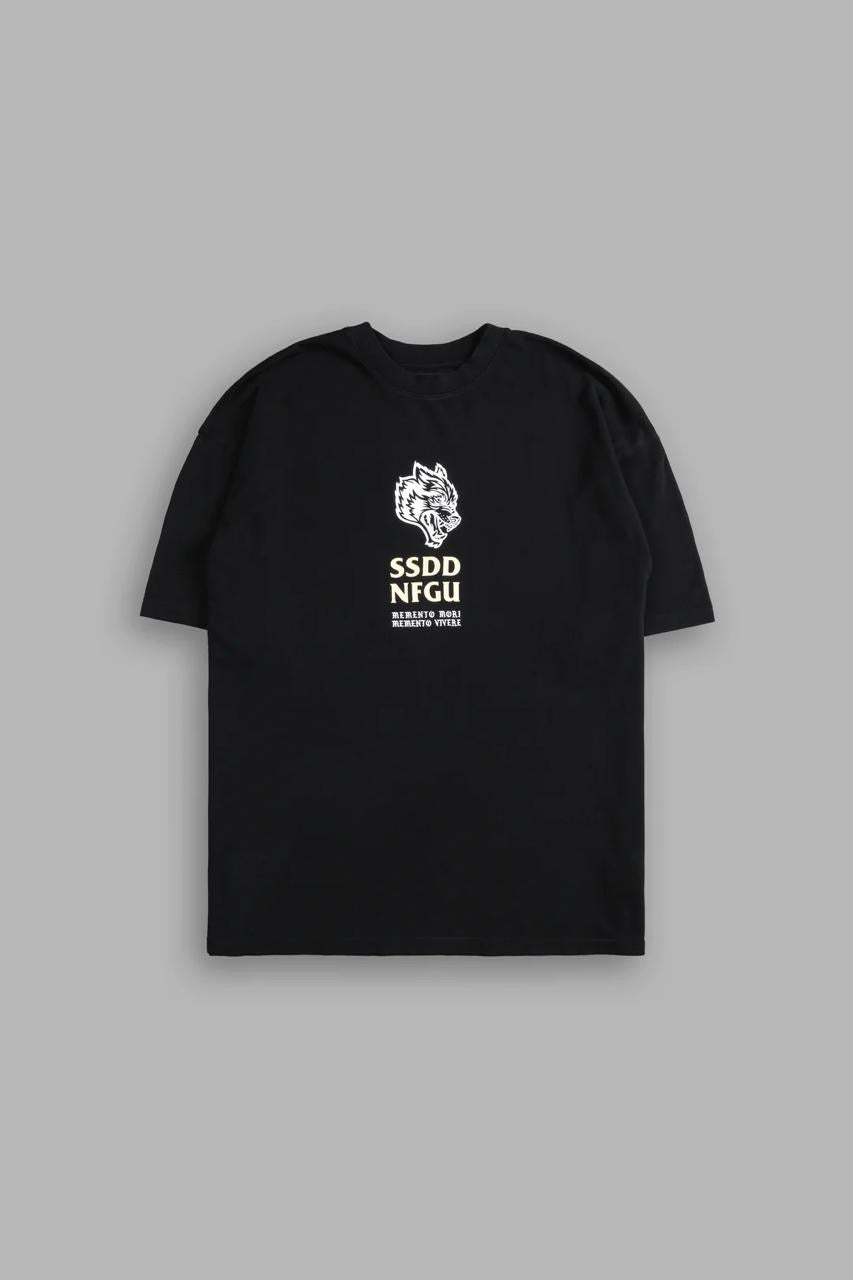 DON’T LOOK BACK “PREMIUM” OVERSIZED TEE IN BLACK