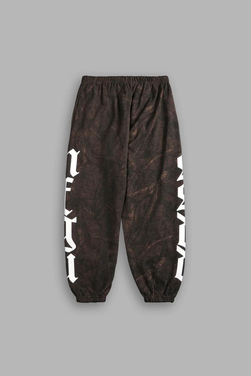 OUR MANTRA LOUNGER SWEAT PANTS IN BROWN DRIFTWOOD FOREST CAMO