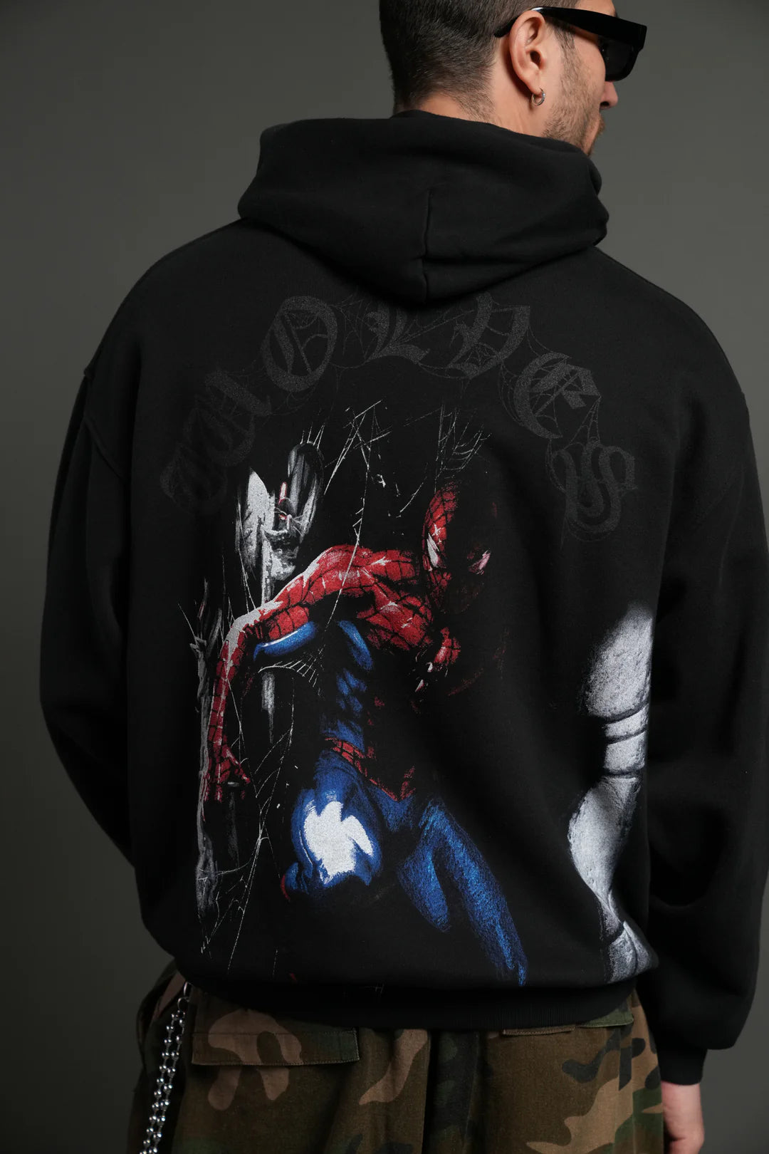 WEBS AND SHADOWS "PIERCE" HOODIE IN BLACK