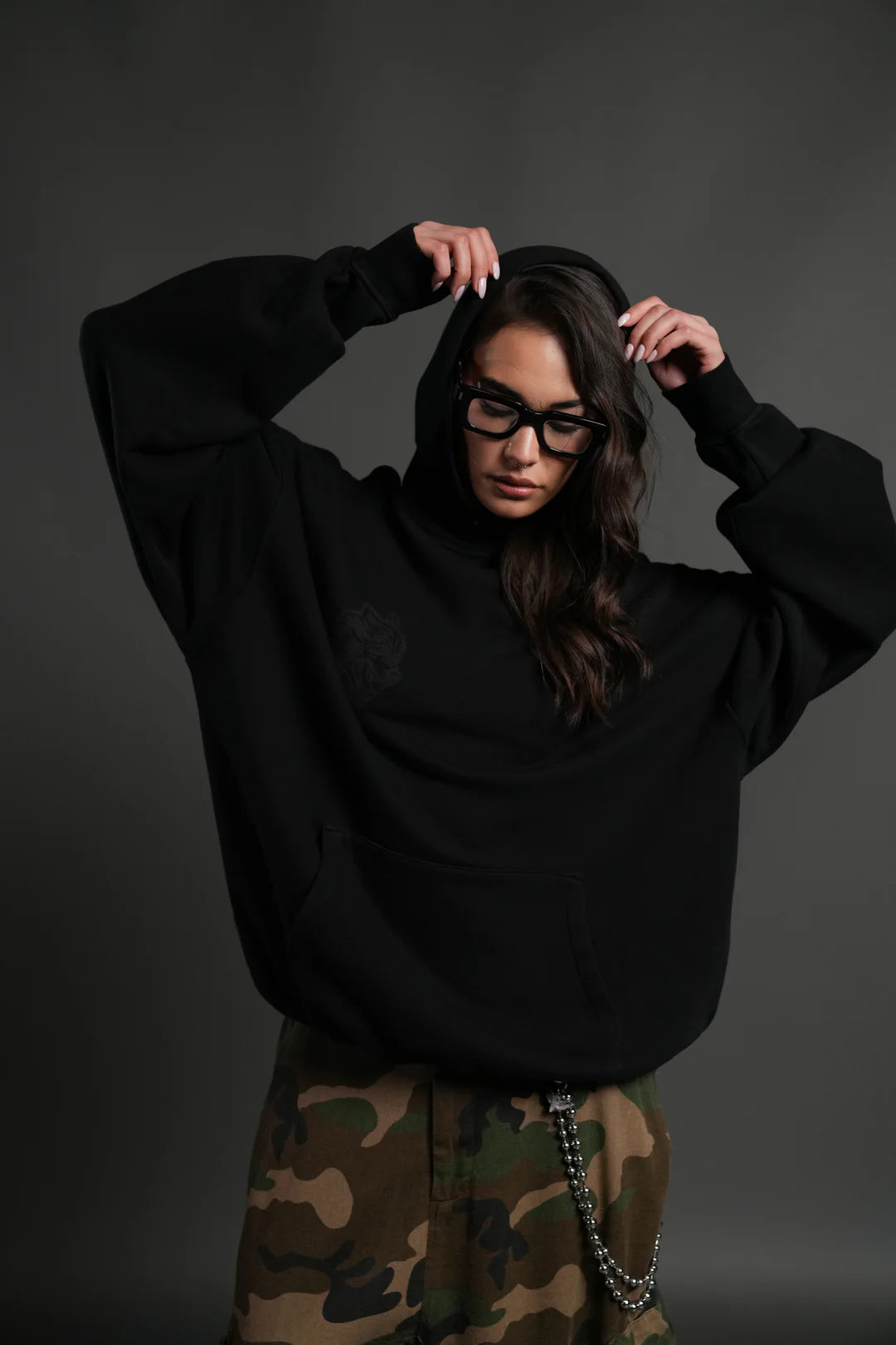 WEBS AND SHADOWS "PIERCE" HOODIE IN BLACK