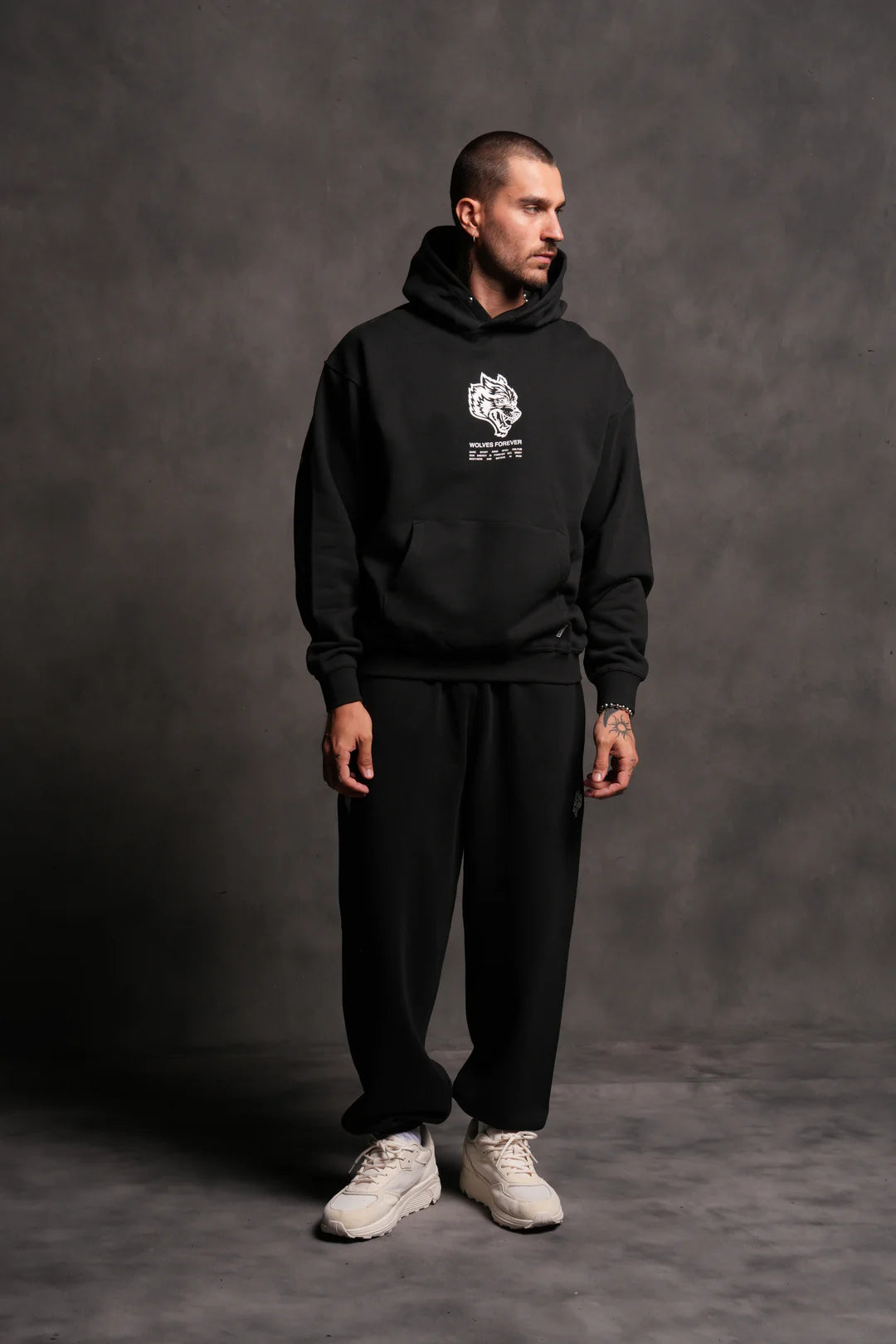 WOLVES HAVE YOUR BACK "PIERCE" HOODIE IN BLACK