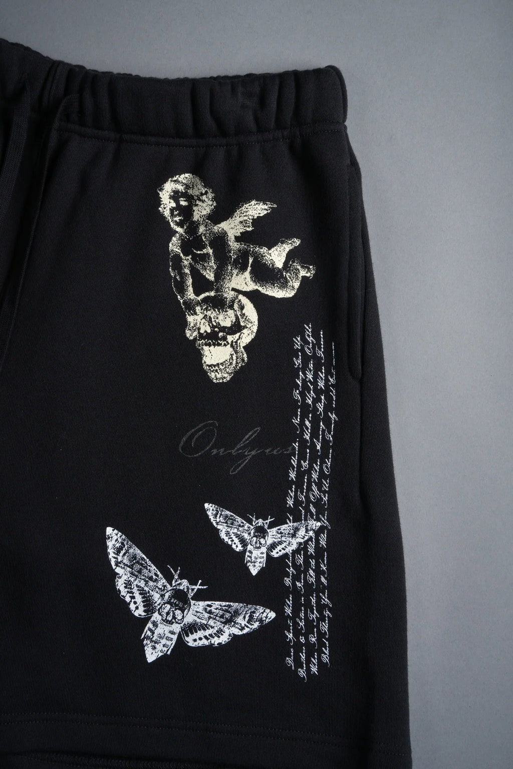 HOLLOW VIRTUE POST LOUNGE SWEAT SHORTS IN BLACK