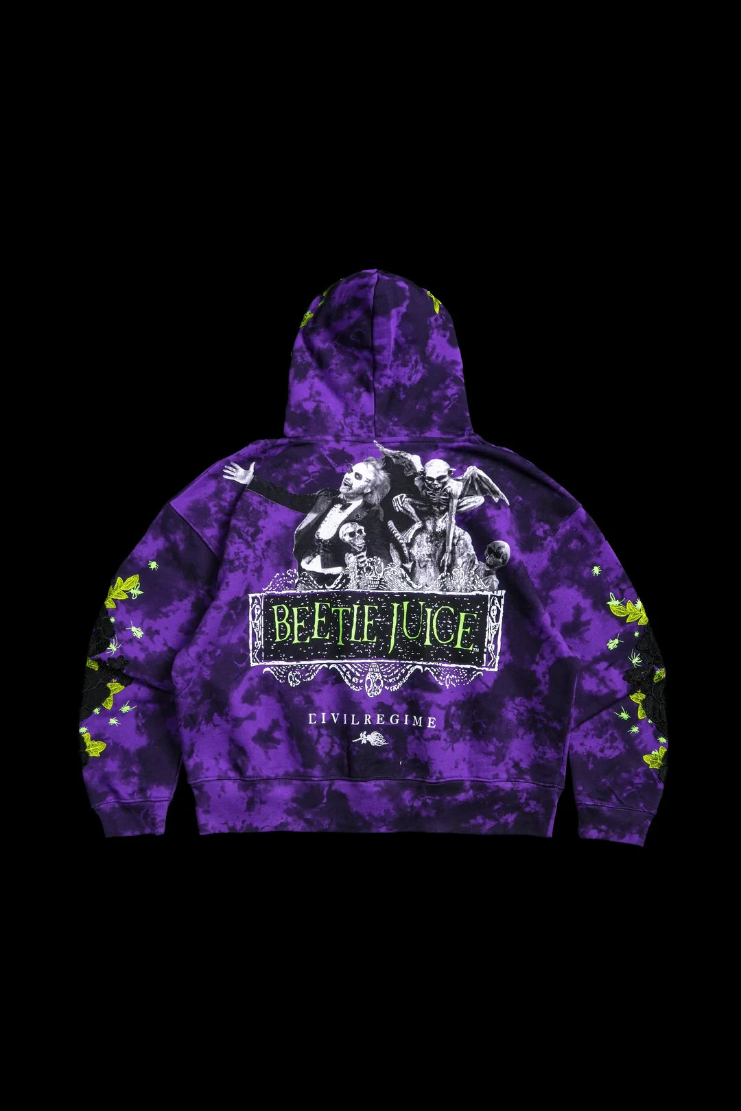 ALLOWING CHAOS FOREVER ROSE HOODIE IN PURPLE MARBLE WASH