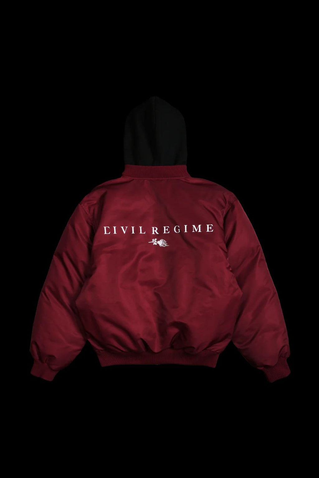 HAZE CONCRETE BOMBER JACKET IN OX BLOOD/BLACK