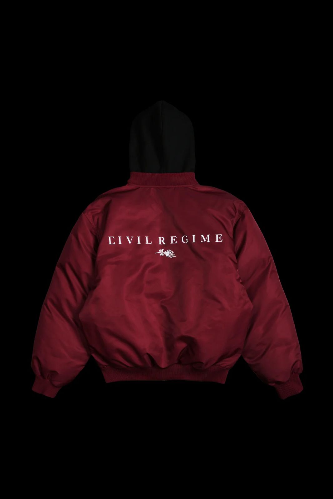 HAZE CONCRETE BOMBER JACKET IN OX BLOOD/BLACK