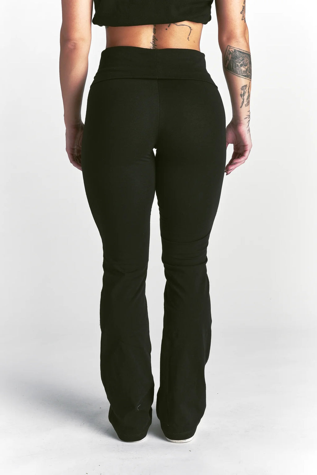 FOREVER MARK "ROMY" FOLDOVER PANTS IN BLACK