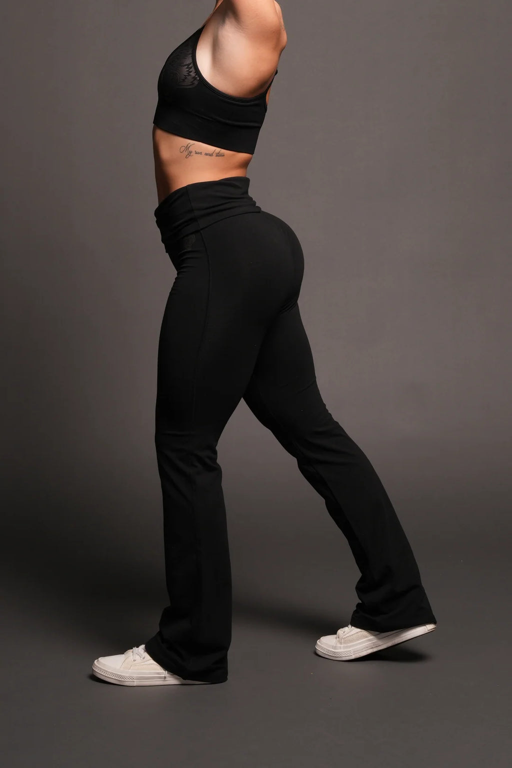 DUAL ROMY FOLDOVER PANTS IN BLACK