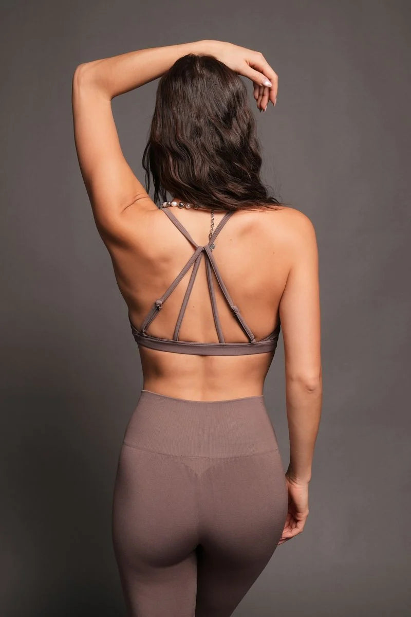 DUAL EVERSON ALEXA SEAMLESS BRA IN MOJAVE BROWN
