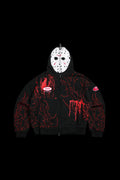 SILENT KILLER FULL ZIP UP HOODIE IN VINTAGE BLACK