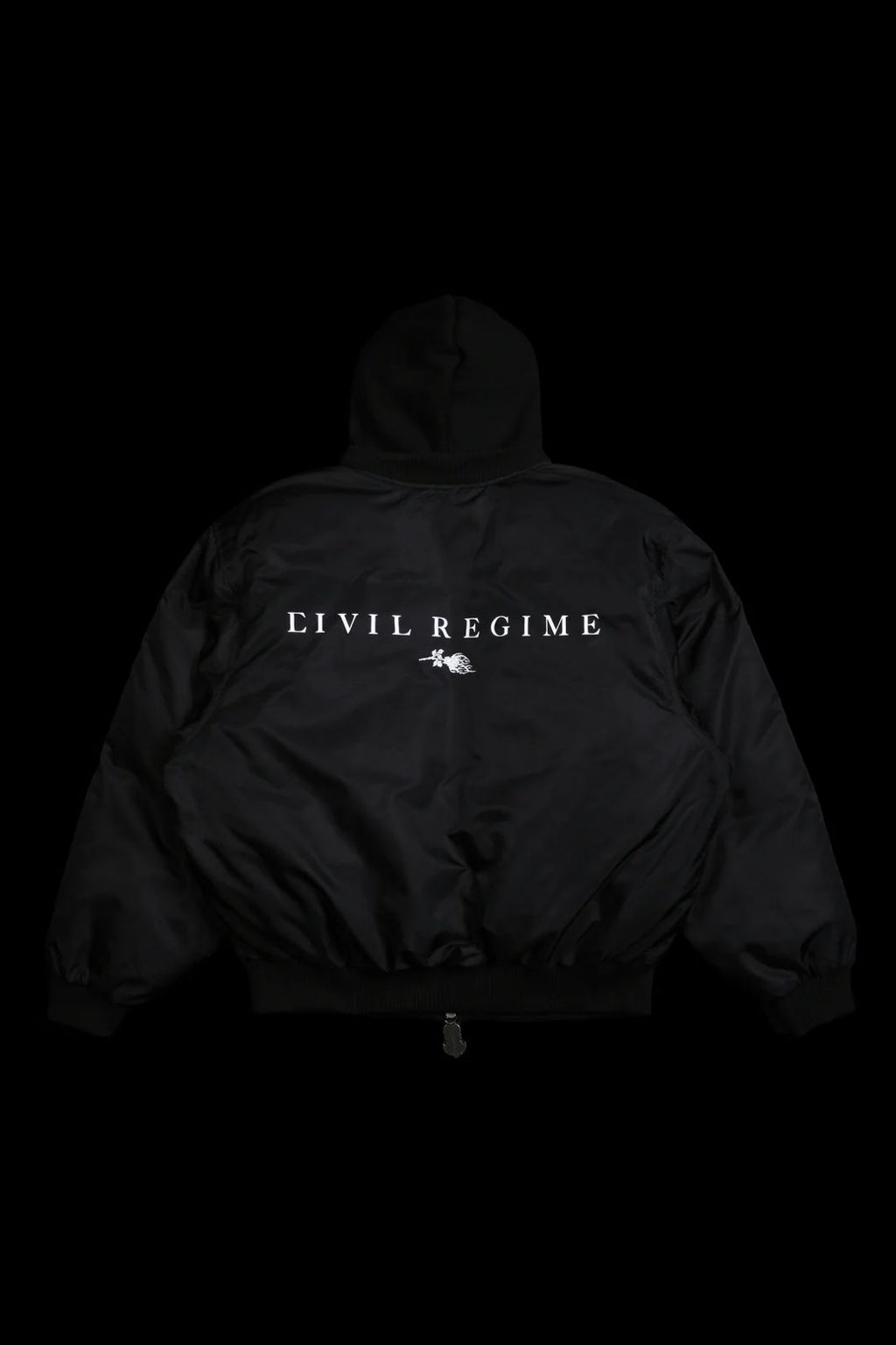 HAZE CONCRETE BOMBER JACKET IN BLACK/BLACK