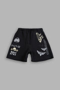 HOLLOW VIRTUE POST LOUNGE SWEAT SHORTS IN BLACK