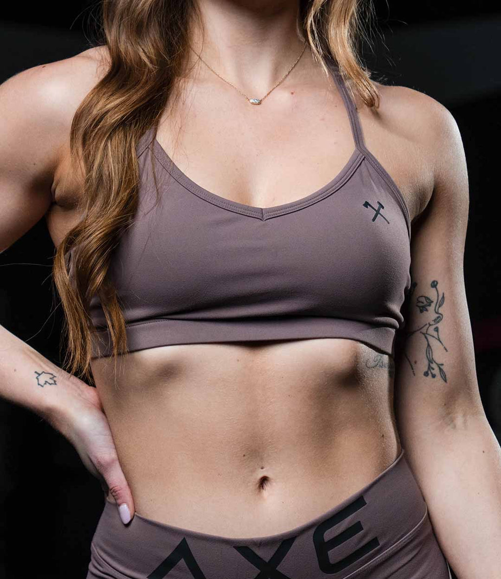AXE MAUVE V-NECK SPORTS BRA