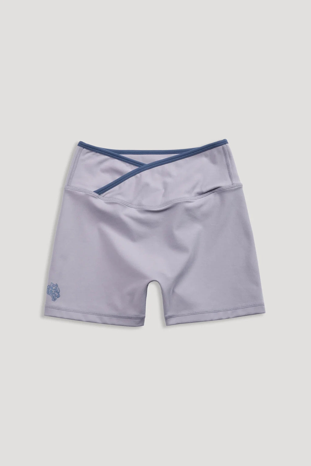 WOLF CONTRAST "PEARL" ENERGY SHORTS IN SPORTS GRAY/WASHED DENIM