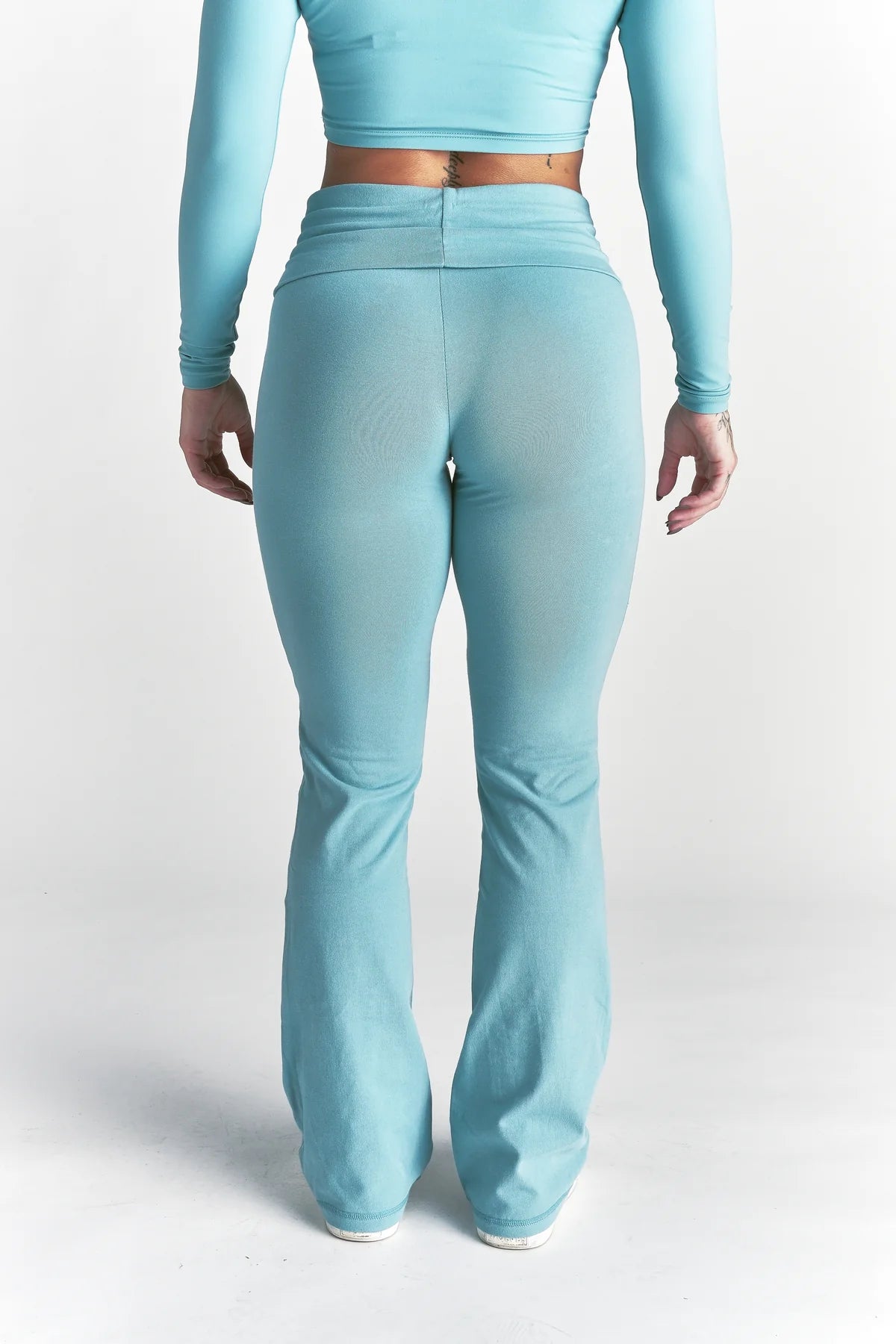 CURSIVE WOLVES "ROMY" FOLDOVER PANTS IN DUSTY TURQUOISE