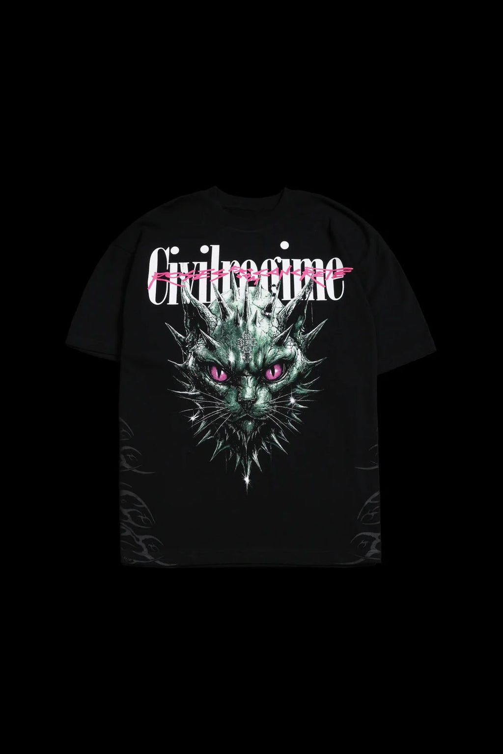 CAT STATUE AMERICAN CLASSIC OVERSIZED TEE IN BLACK