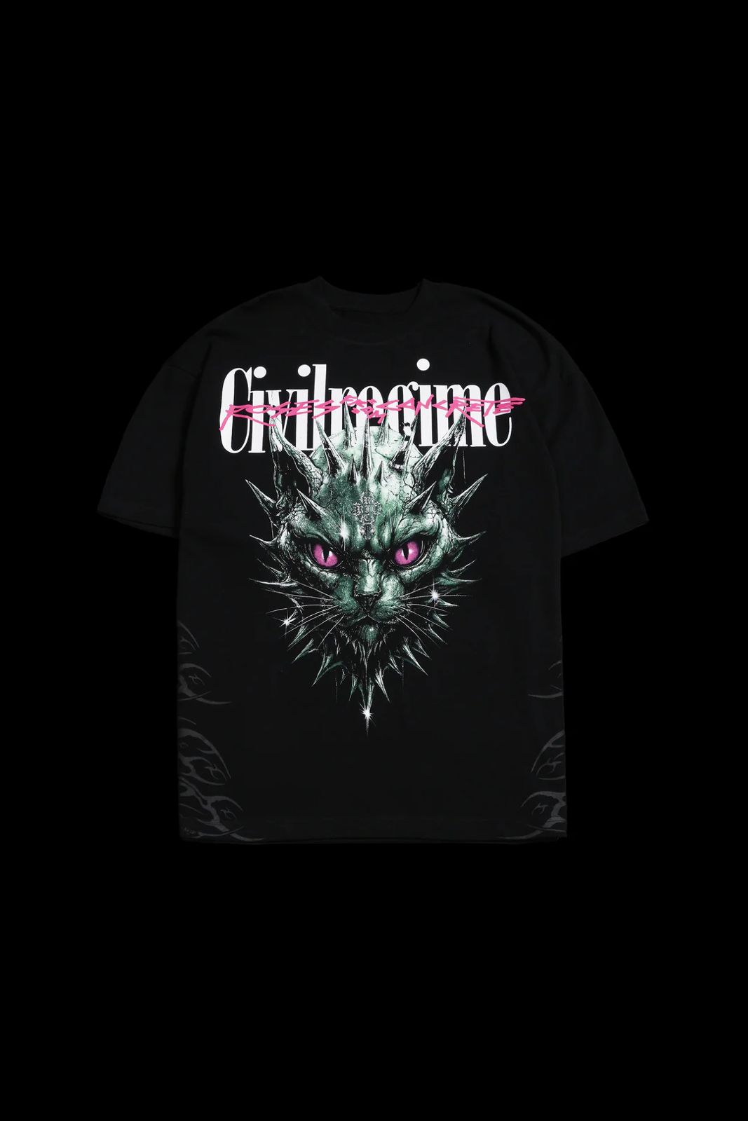 CAT STATUE AMERICAN CLASSIC OVERSIZED TEE IN BLACK