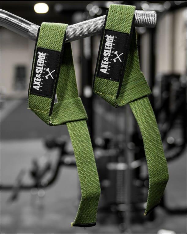 LIFTING STRAPS // AXE AND SLEDGE GREEN MILITARY