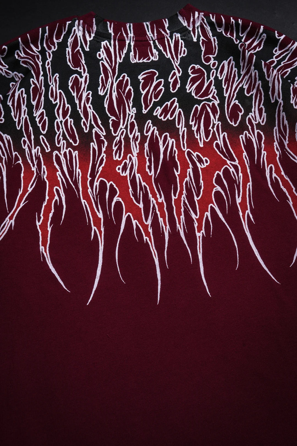 RED CHAOS "SBS" AMERICAN CLASSIC OVERSIZED TEE IN OXBLOOD