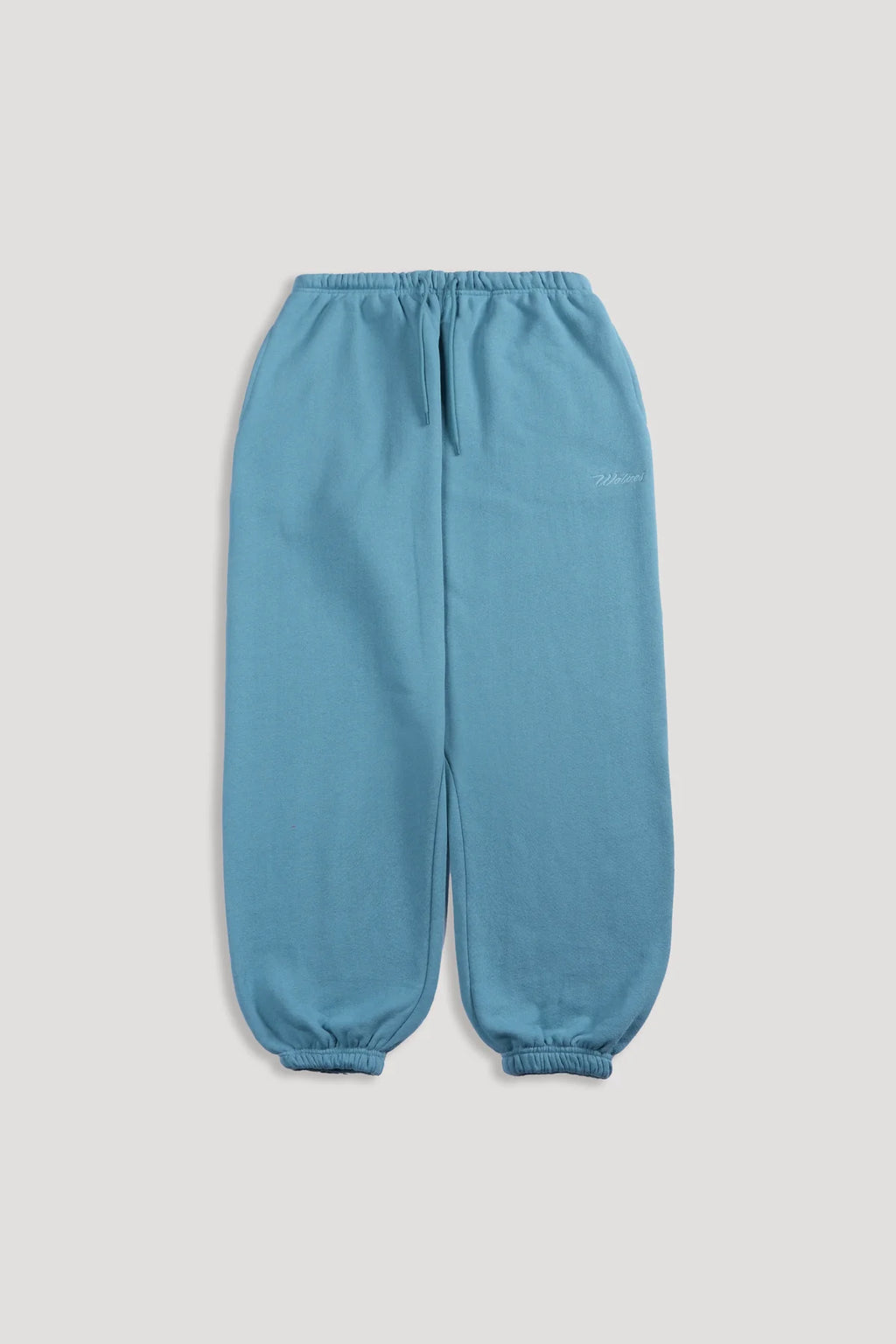 CURSIVE WOLVES PREMIUM LOUNGER SWEAT PANTS IN DUSTY TURQUOISE