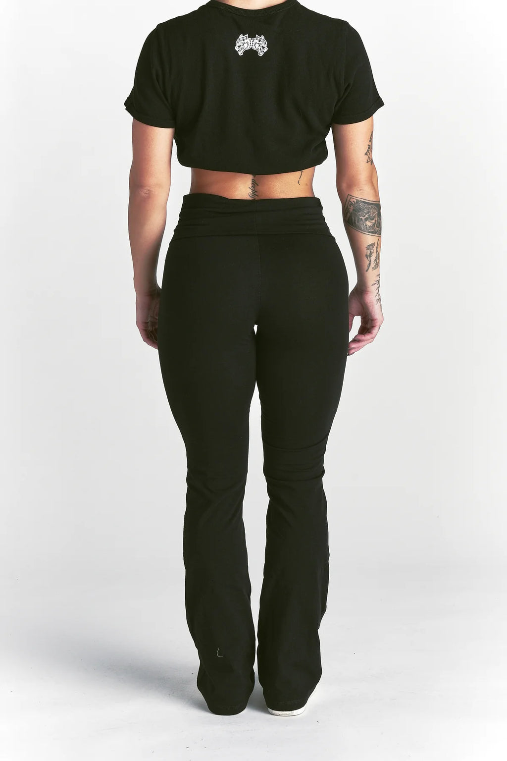 FOREVER MARK "ROMY" FOLDOVER PANTS IN BLACK