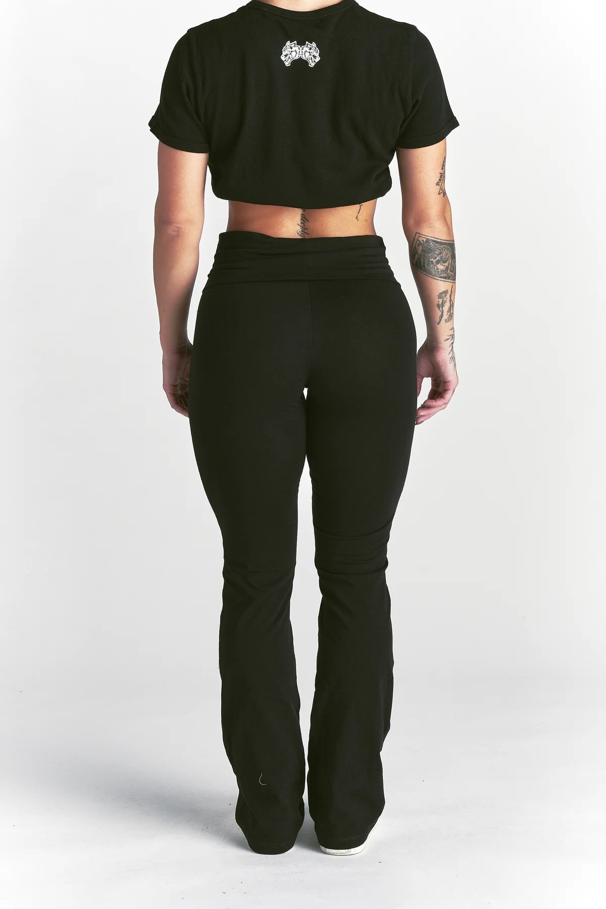 FOREVER MARK "ROMY" FOLDOVER PANTS IN BLACK