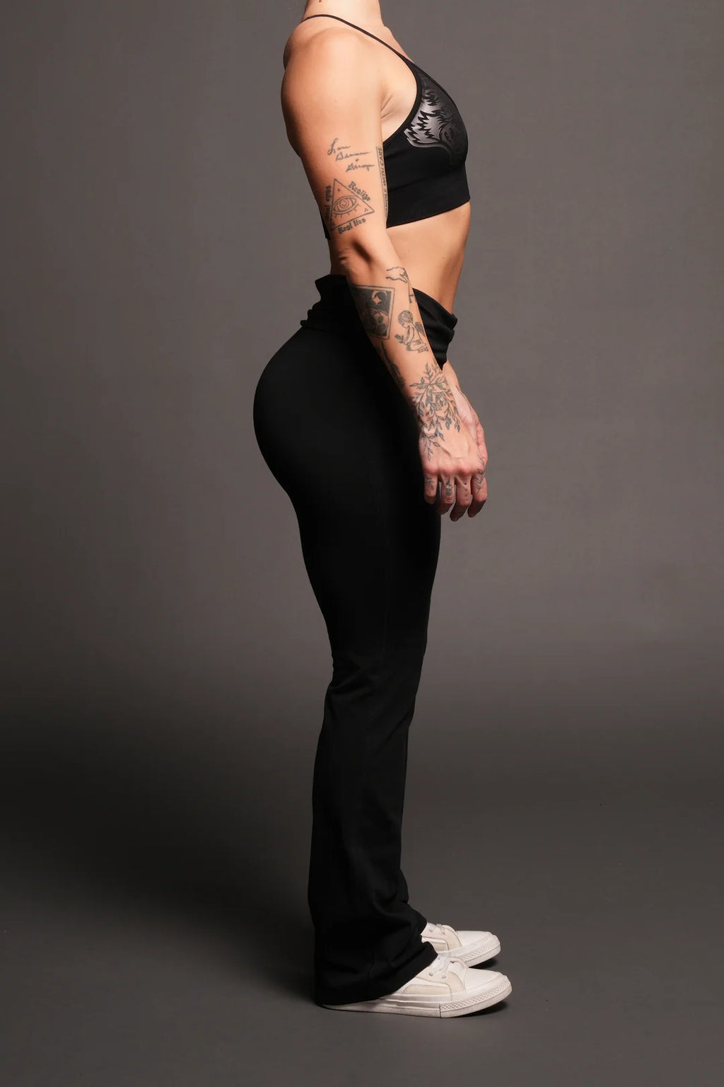 DUAL ROMY FOLDOVER PANTS IN BLACK