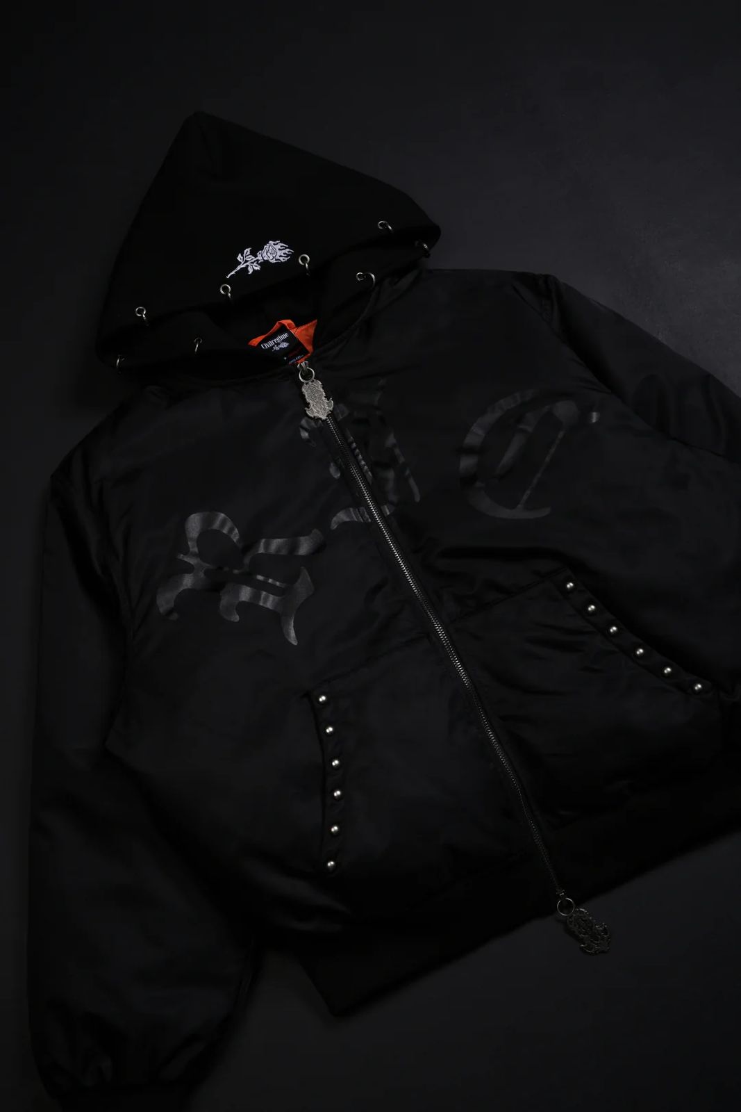 HAZE CONCRETE BOMBER JACKET IN BLACK/BLACK