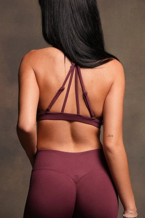 DUAL EVEY SEAMLESS BRA IN DEEP CHERRY RED